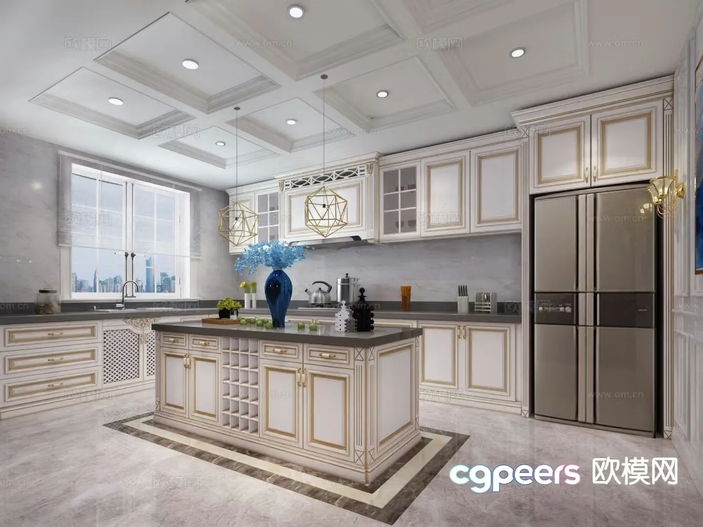 French kitchen cabinet 3d model