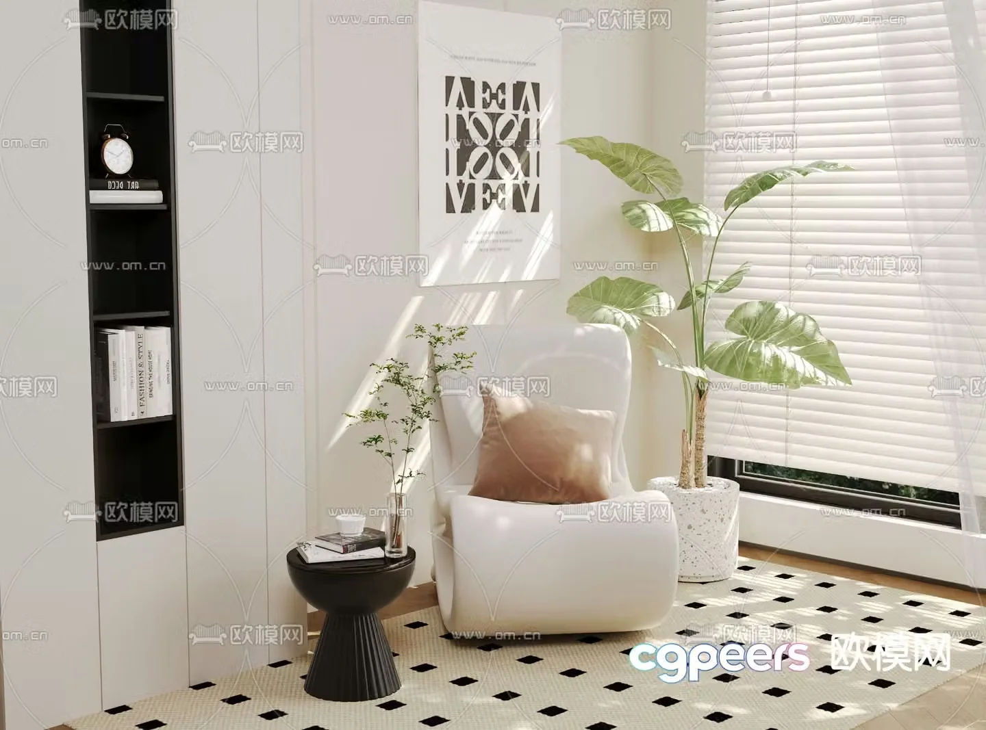 Cream style sofa leisure sofa 3d model