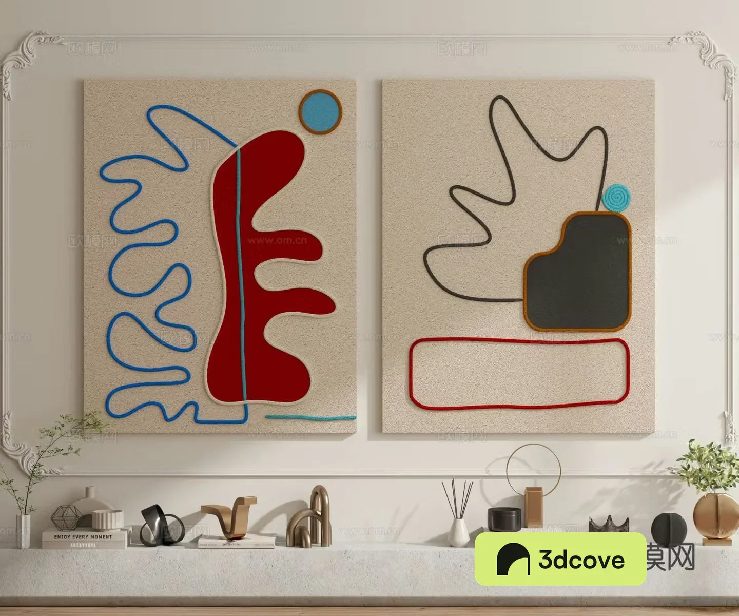 Cream style abstract painting hanging painting decorative painting