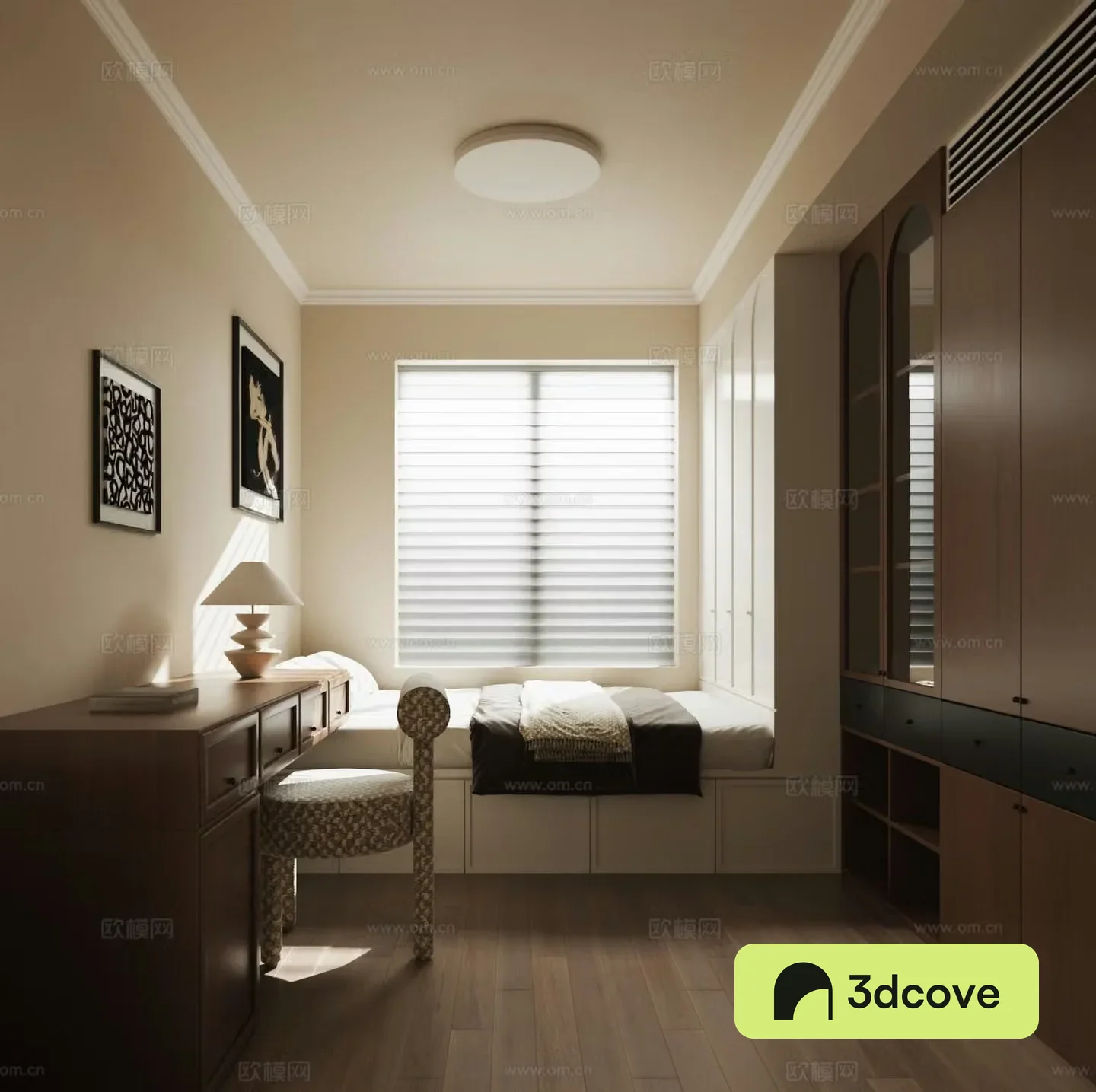 Middle style tatami bedroom 3d model