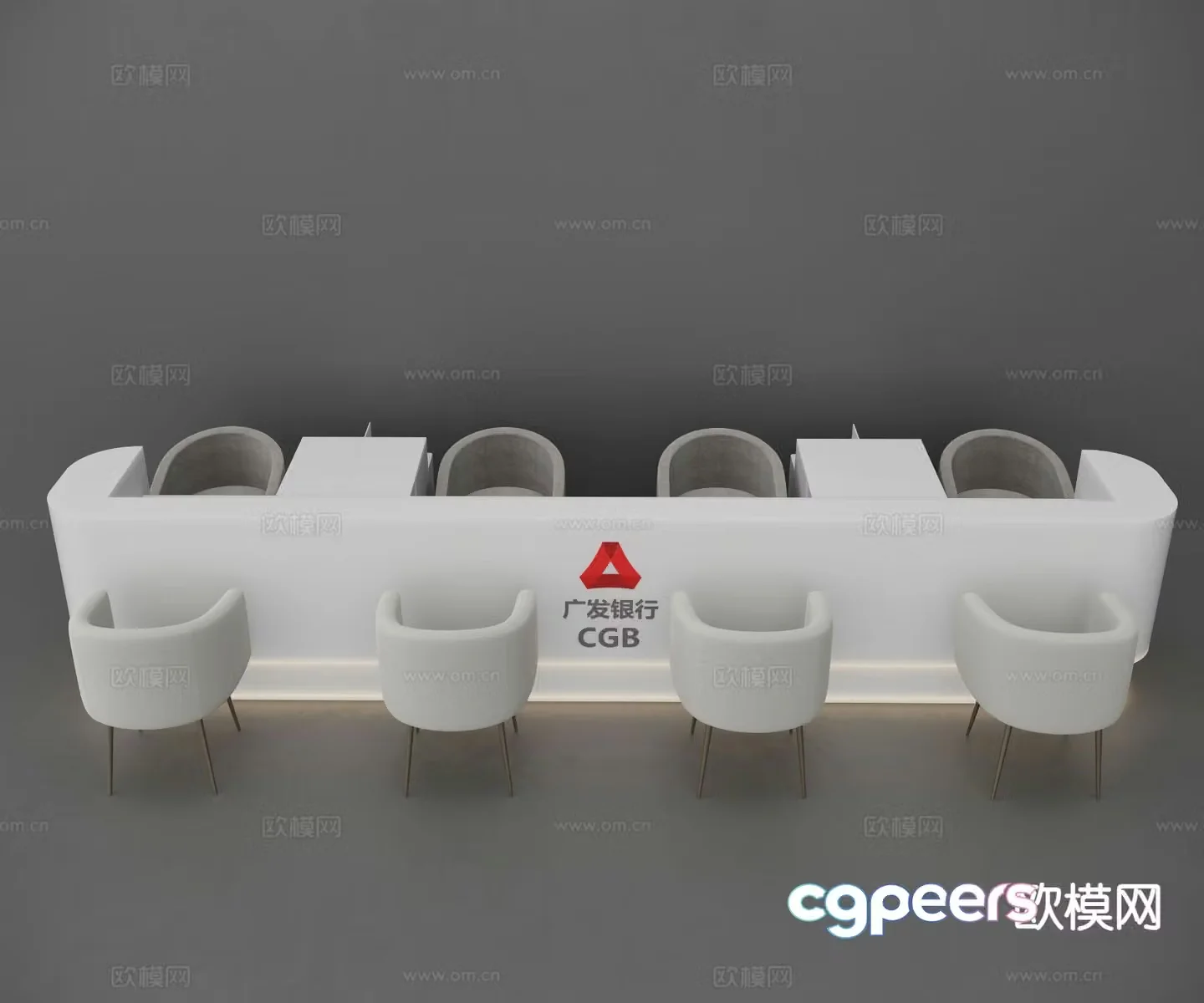 Bank service desk information desk information desk 3d model