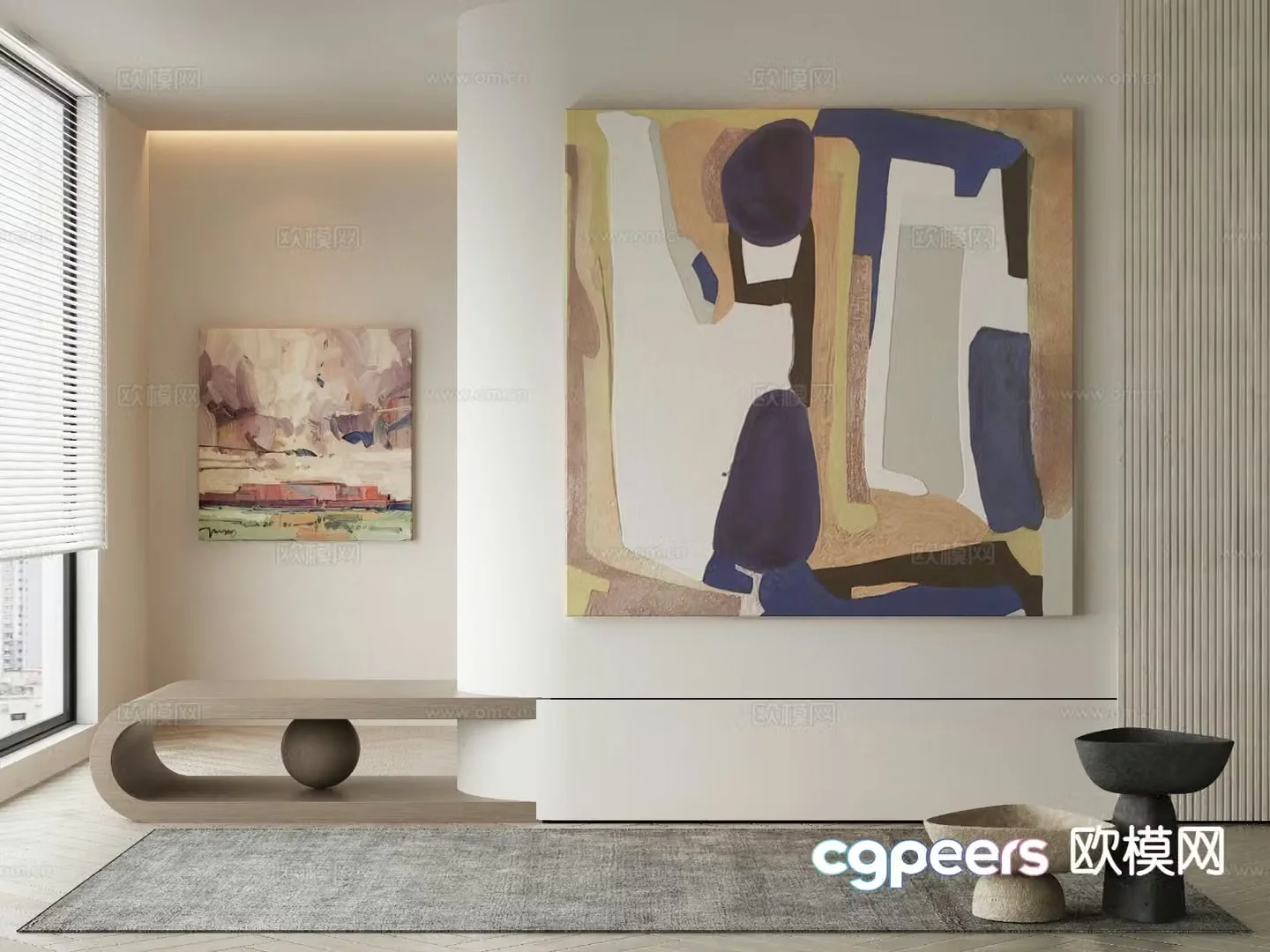 Modern art painting decorative painting 3d model
