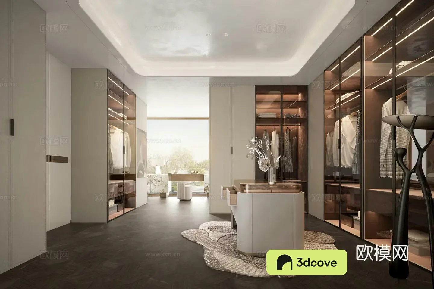 Modern light luxury cloakroom