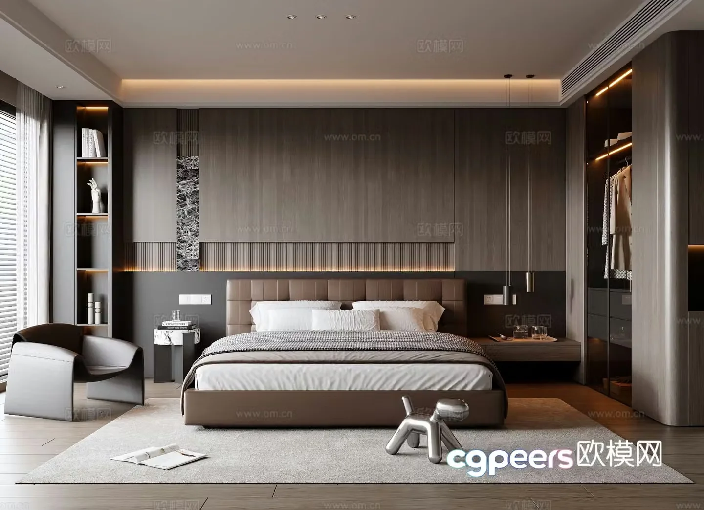 Italian style bedroom master bedroom 3d model
