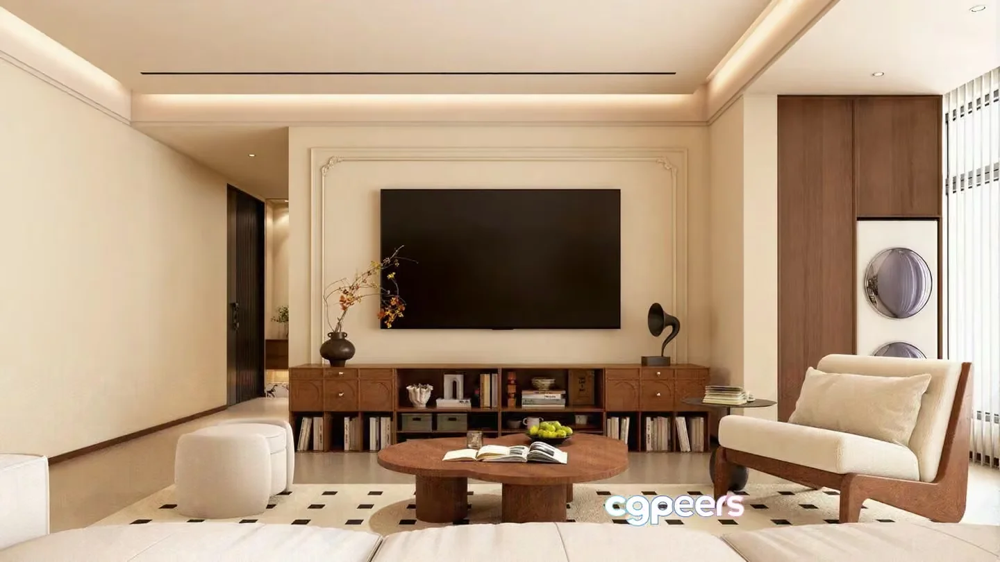 Modern Living Room 3D Model – 12790 – VRAY Render
