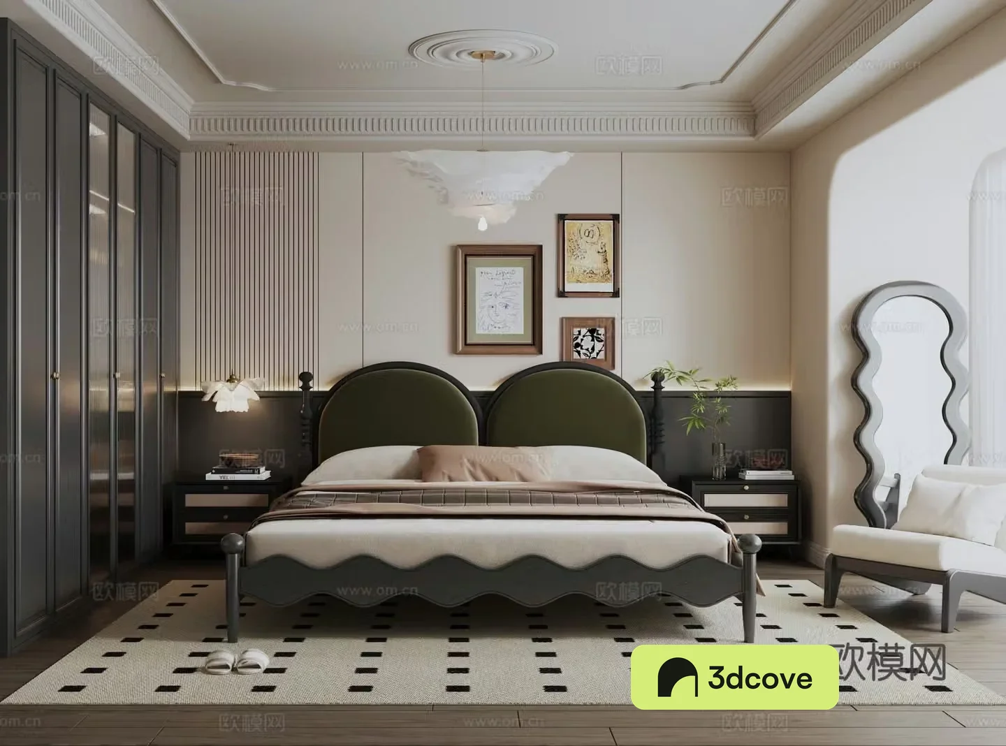French retro style bedroom master bedroom