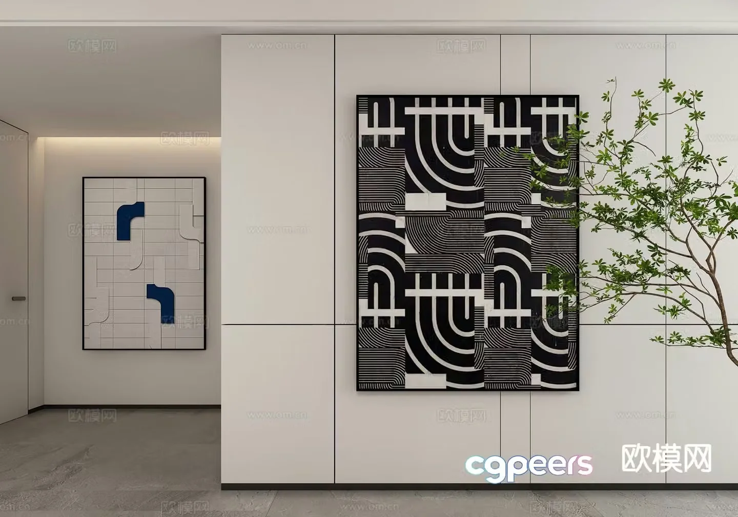 Modern art painting decorative painting 3d model