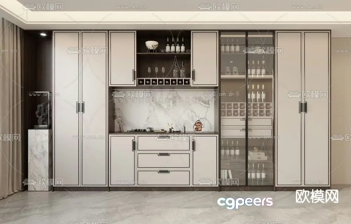New Chinese wine cabinet 3D model