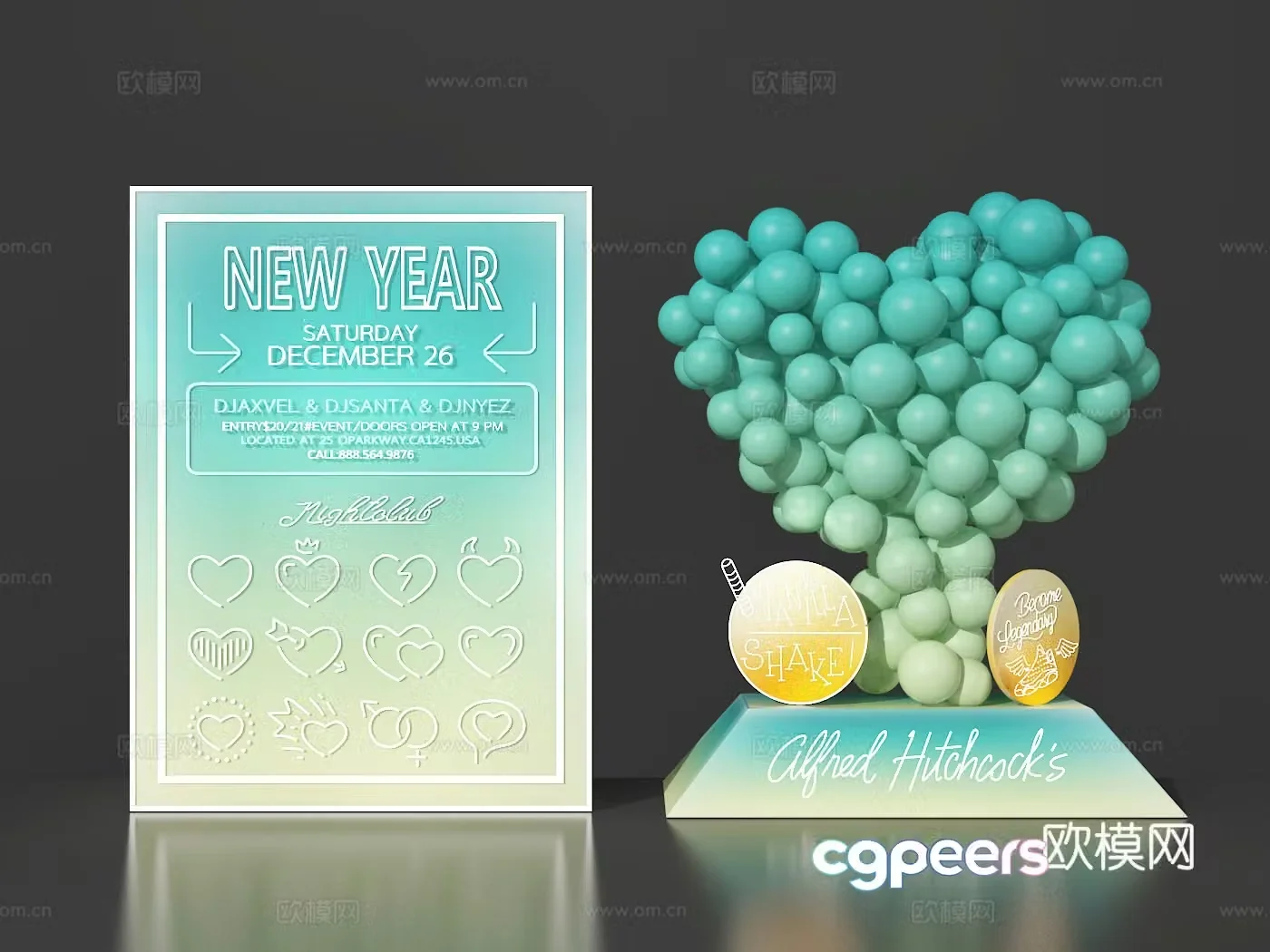 Modern balloon beauty 3d model