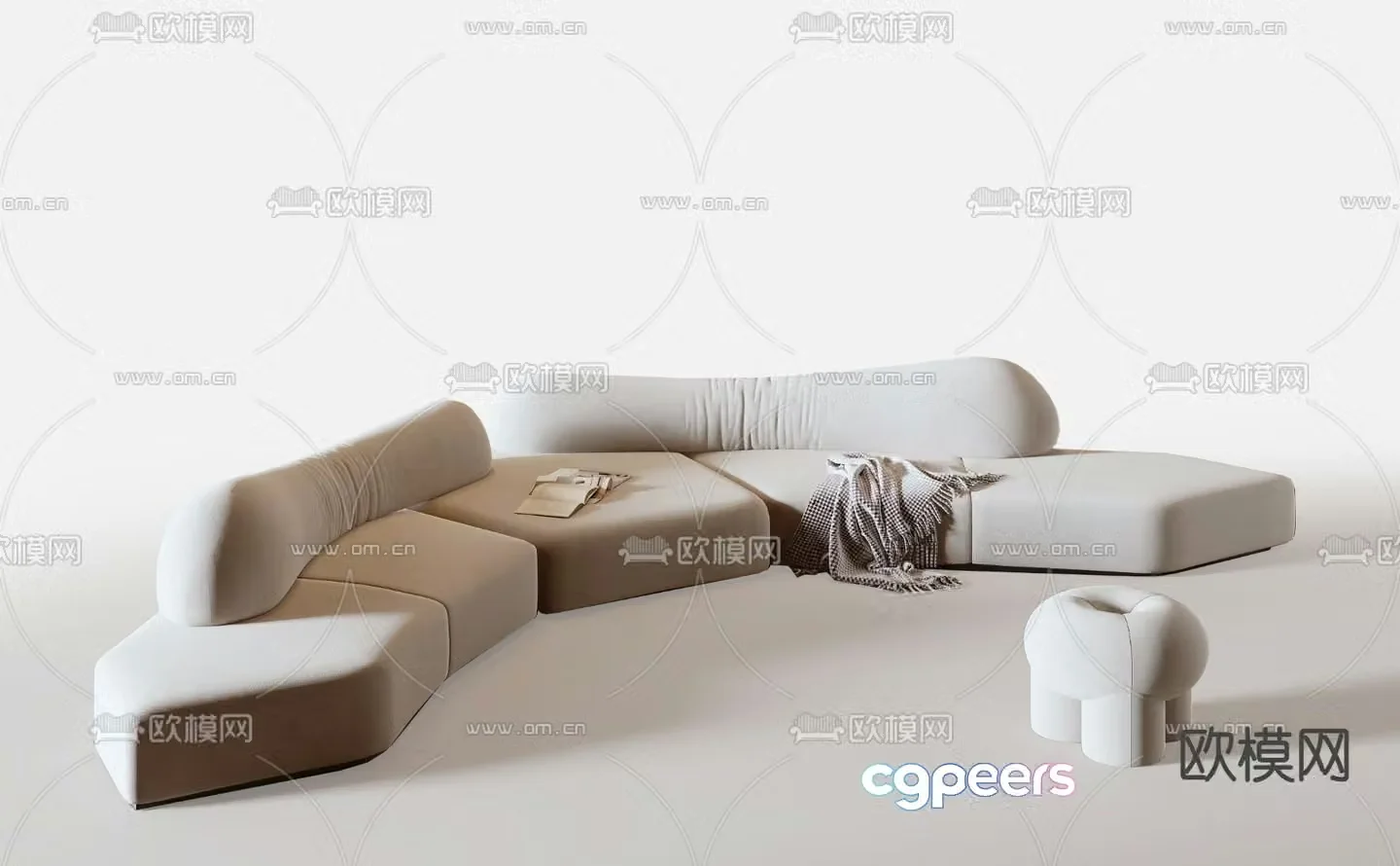 Special shaped sofa island sofa 3d model