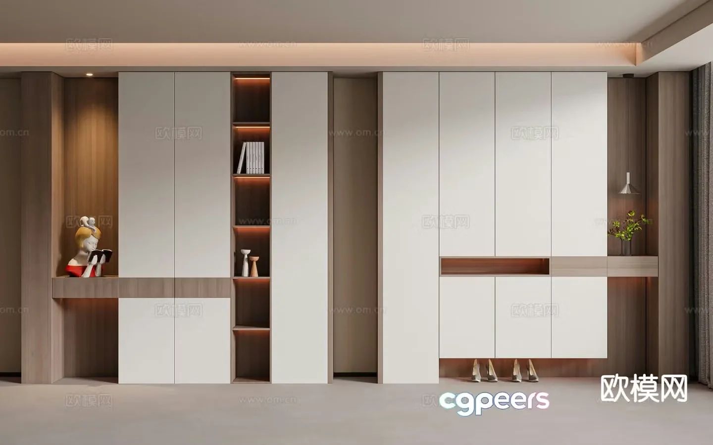 Entrance shoe cabinet partition shoe cabinet 3d model