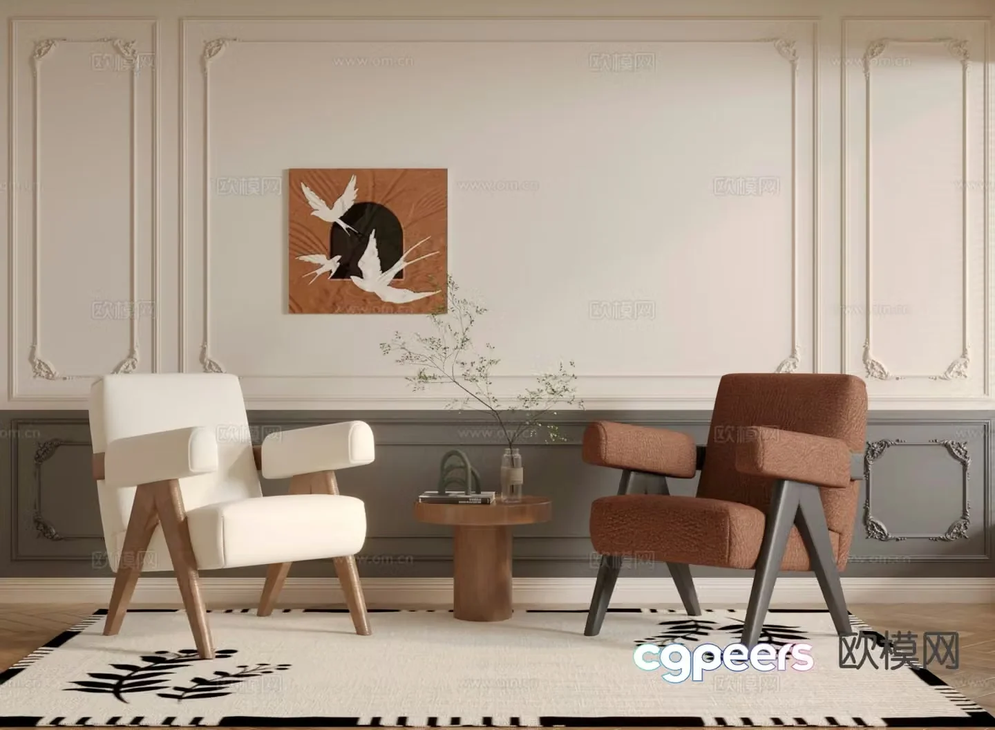 wabi-sabi chair leisure chair sofa chair 3d model