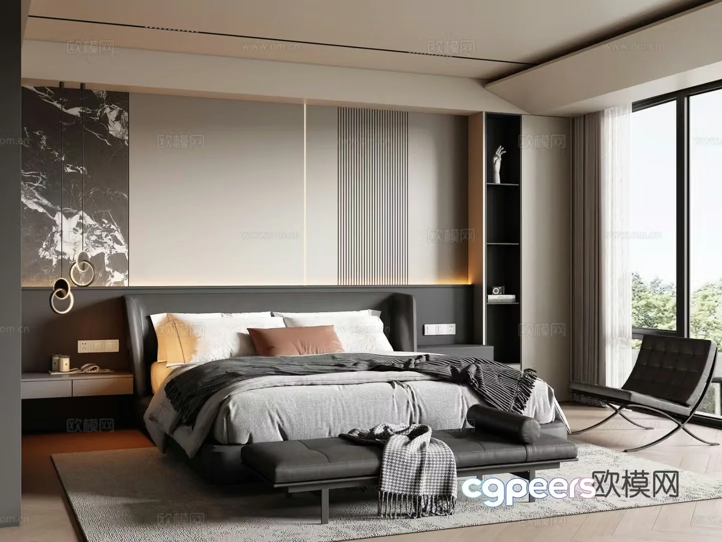 Italian style bedroom master bedroom 3d model