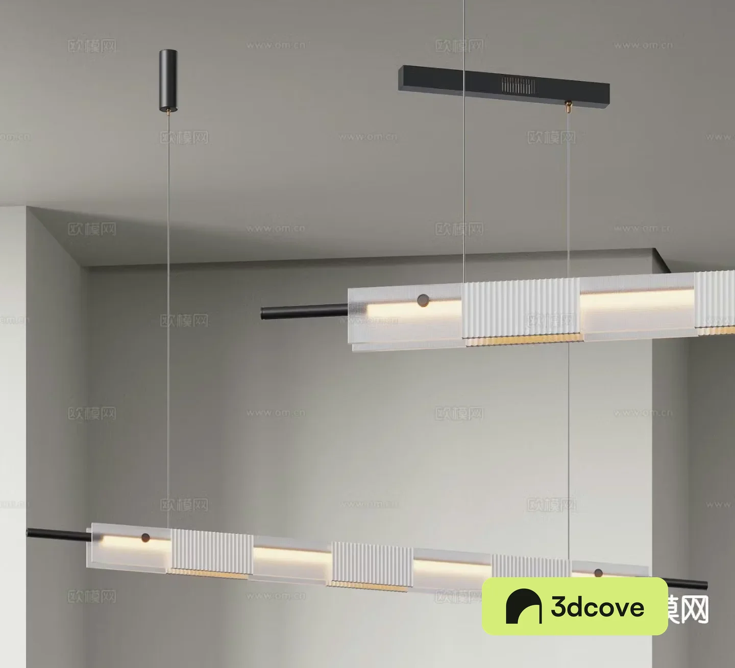 Modern long chandelier