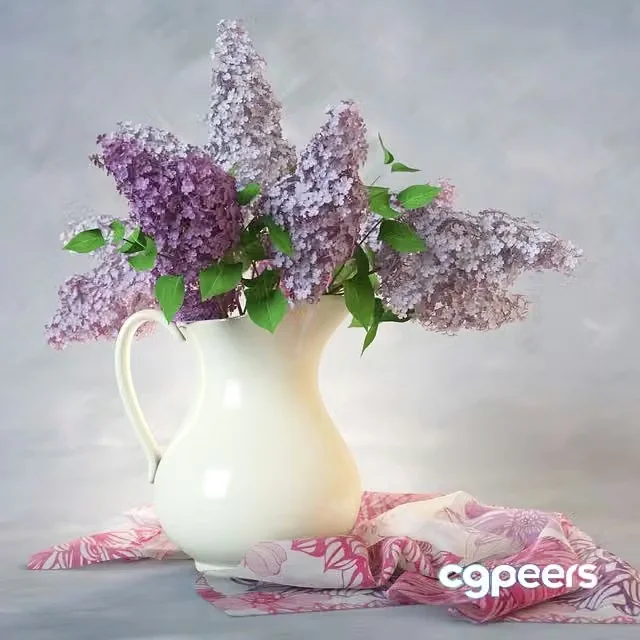 3ds Max Free – Lilac Bouquet in Vase
