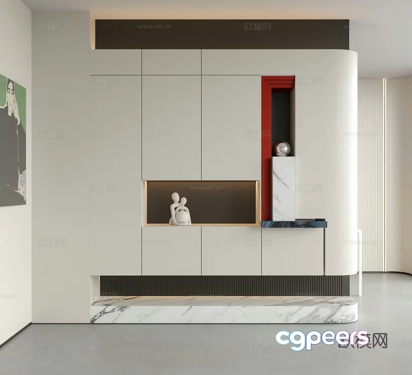 Modern decorative entrance door 3D model