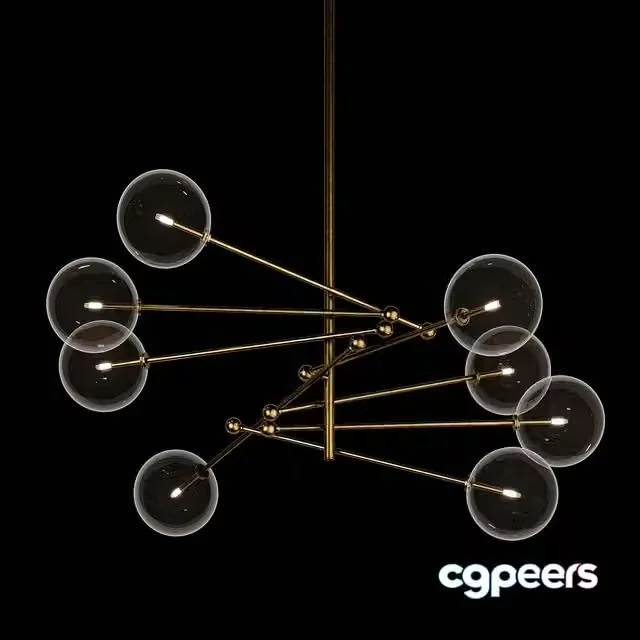 3ds Max Free – RESTORATION HARDWARE GLASS GLOBE MOBILE 8-ARM CHANDELIER 79