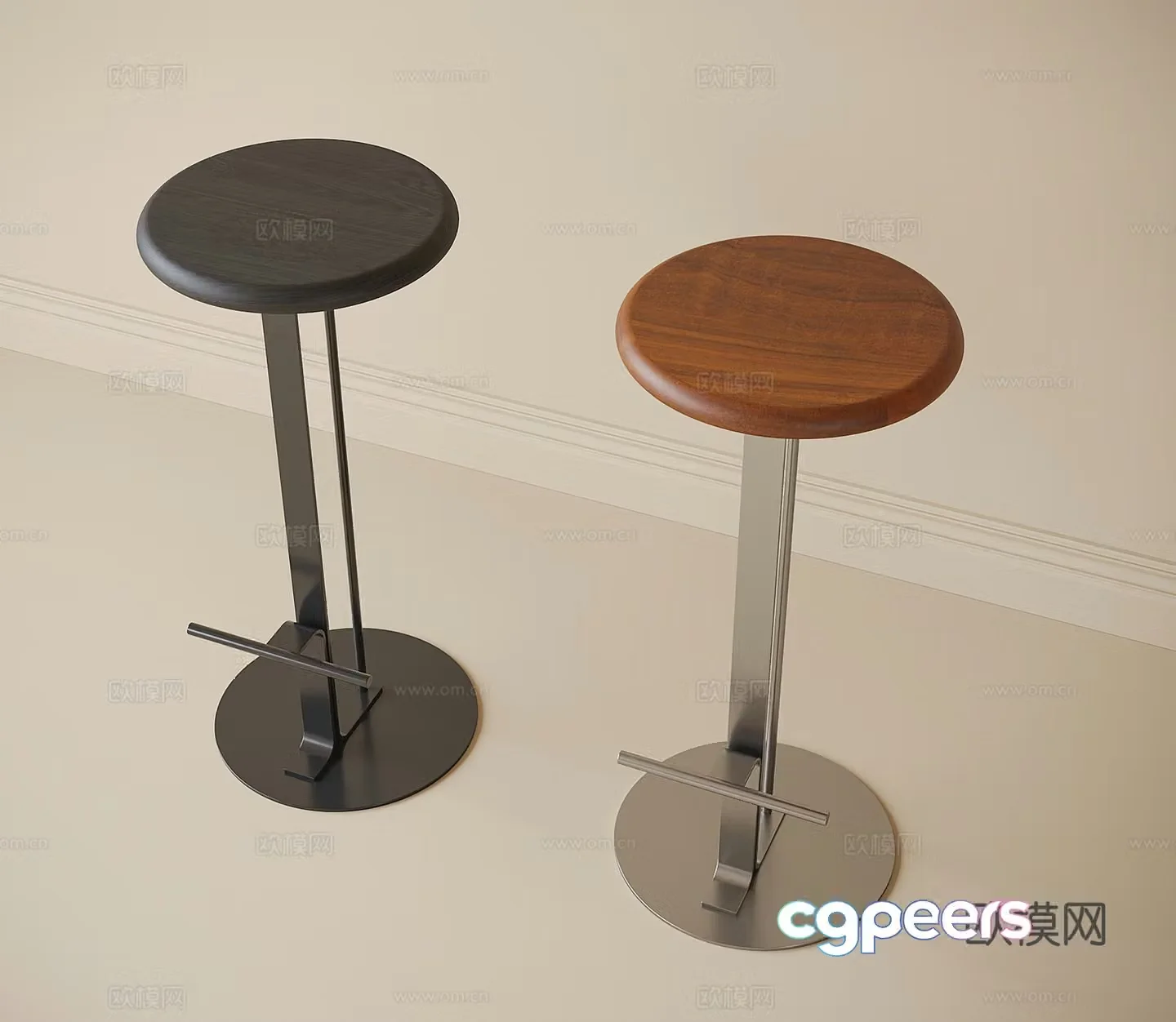 Modern bar stool bar stool high stool 3d model