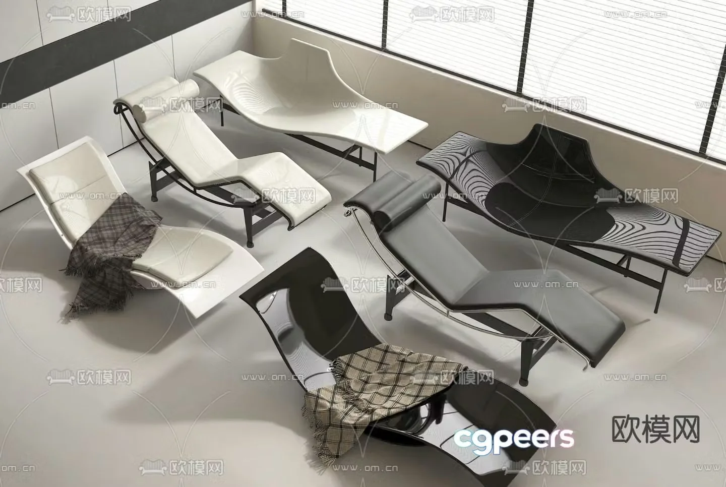 Modern lounge chair armchair chaise longue 3d model