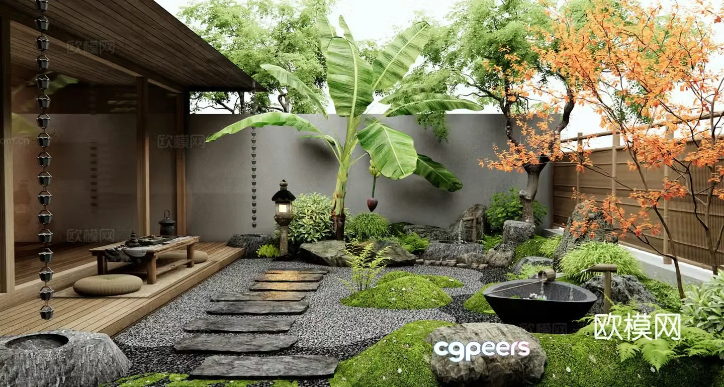 Japanese Zen Garden 3d Model