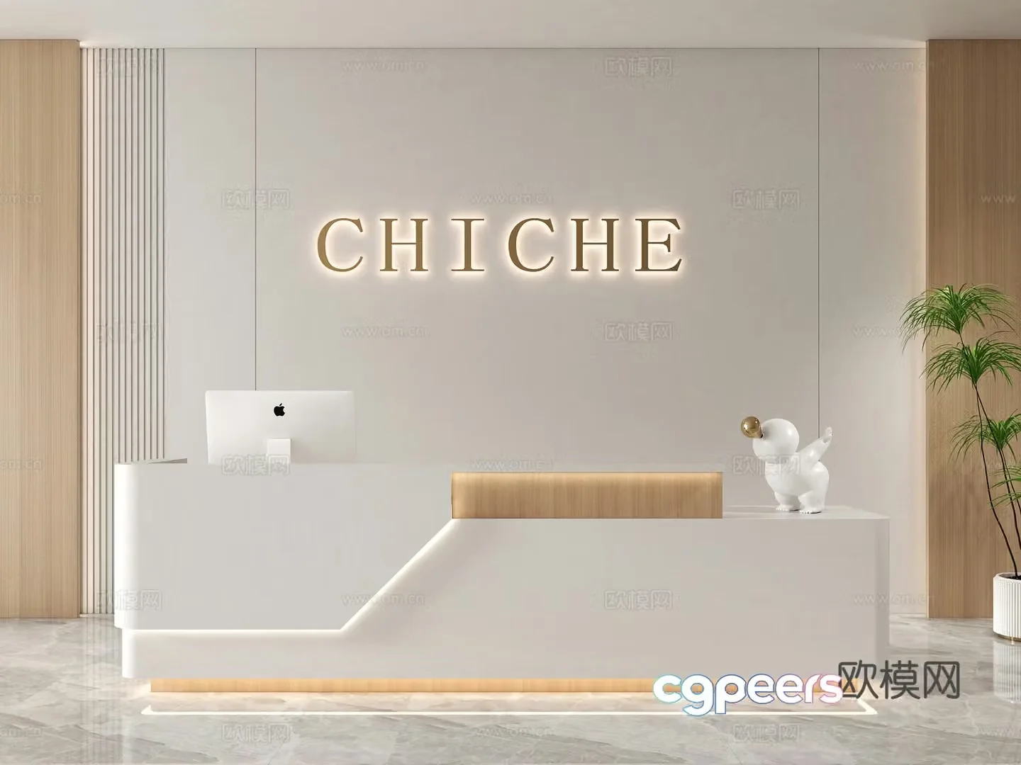 Modern front desk Company front desk Beauty salon front desk Hotel front desk Simple front desk Reception desk 3D model