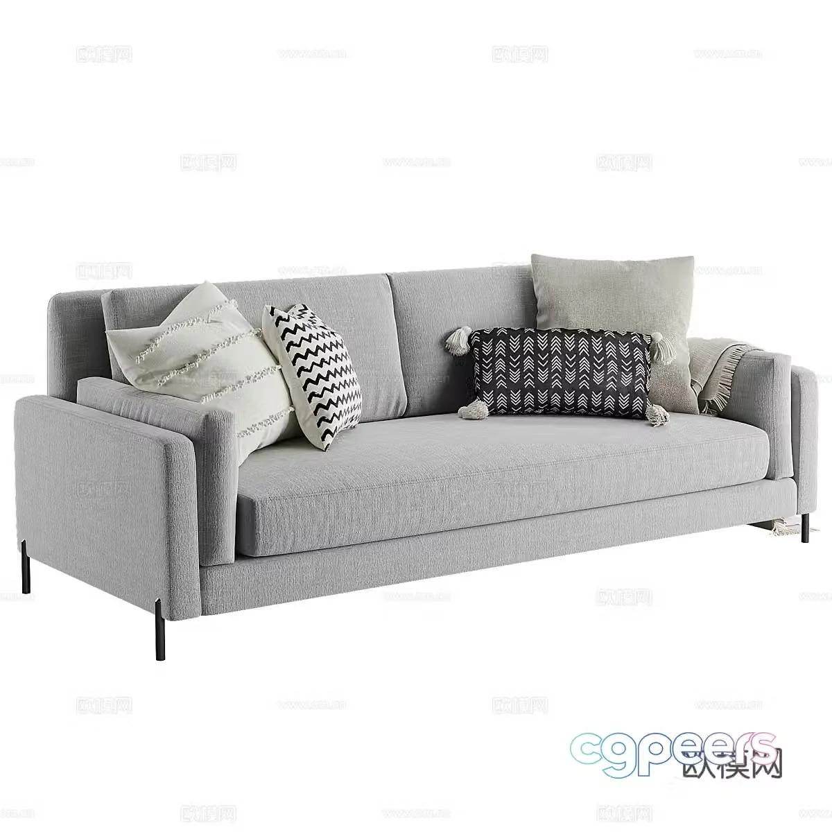 3d model of double sofa