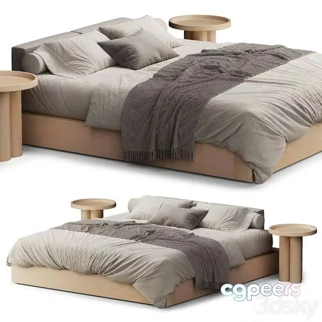 3ds Max Free – Scandinavian Style Bed 01