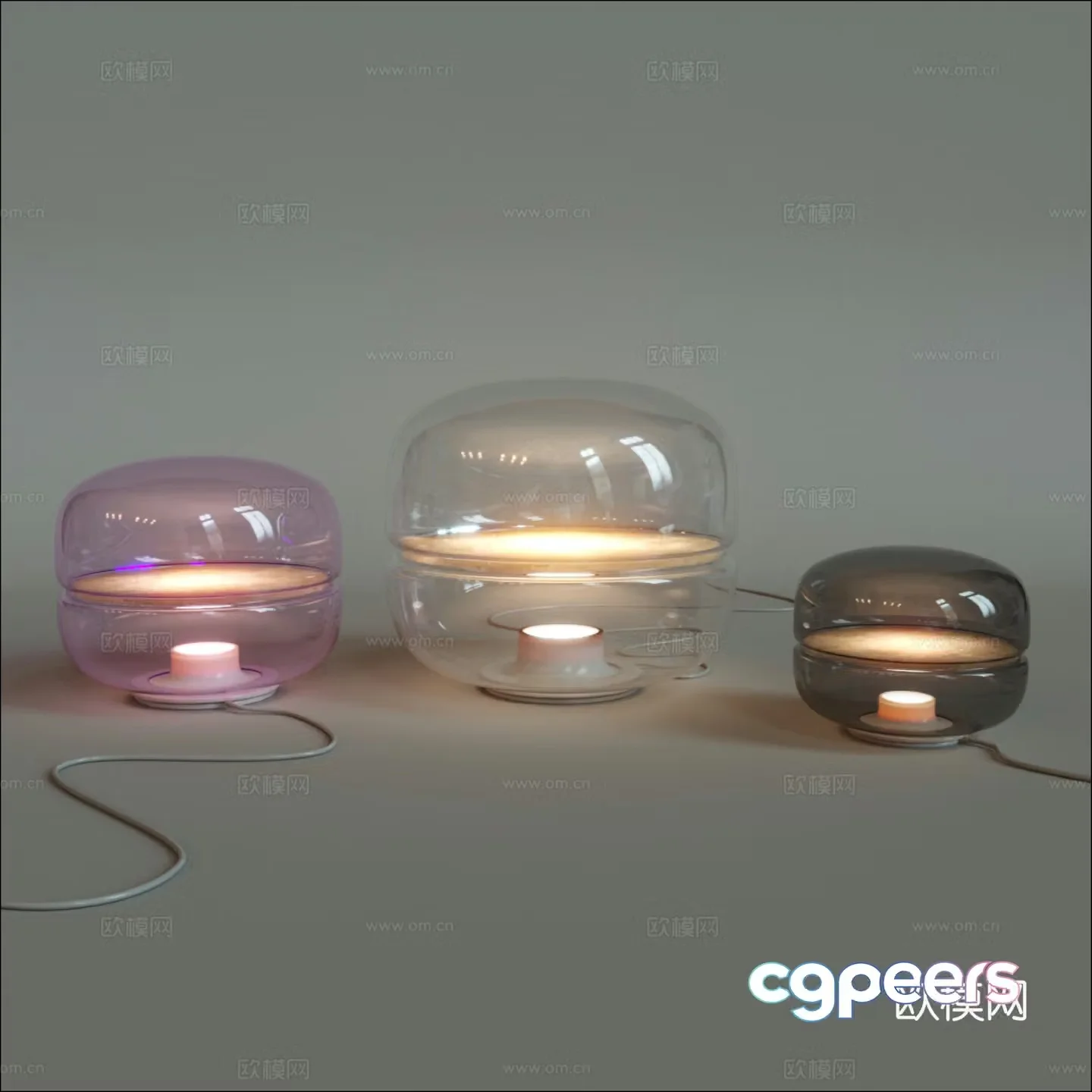 Modern Italian minimalist glass table lamp 3d model