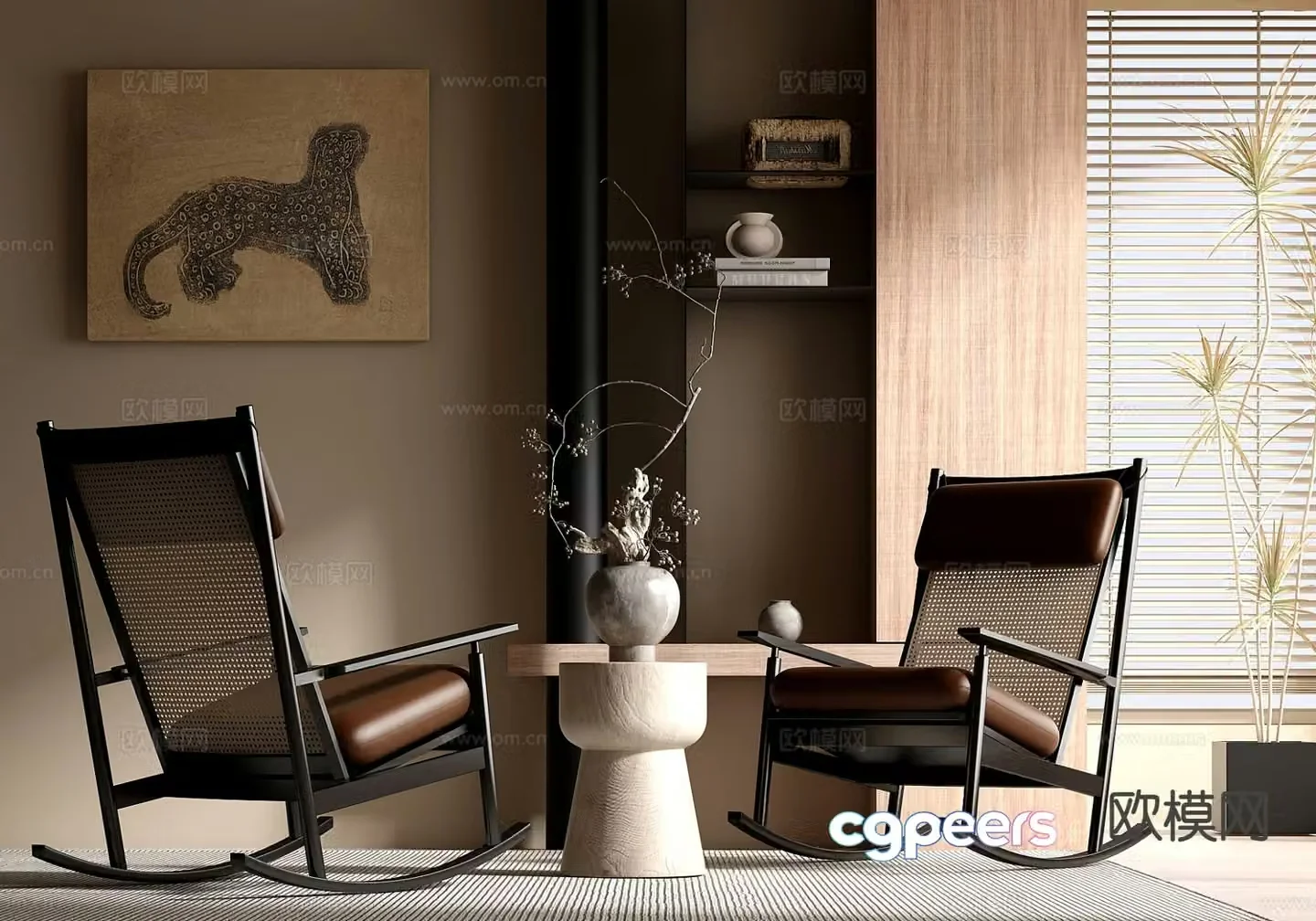 Medieval style chair leisure chair 3d model