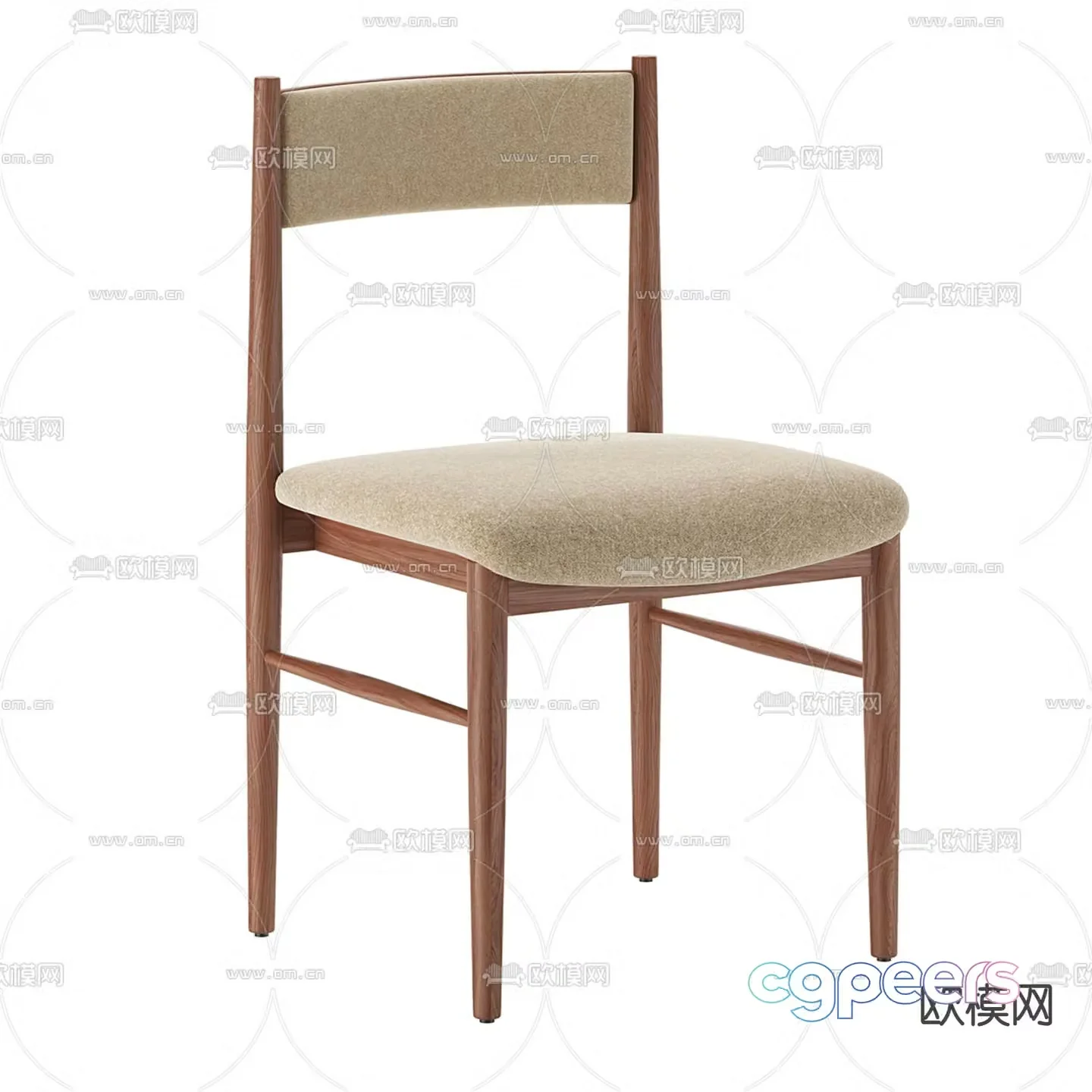 Single chair dining chair 3d model
