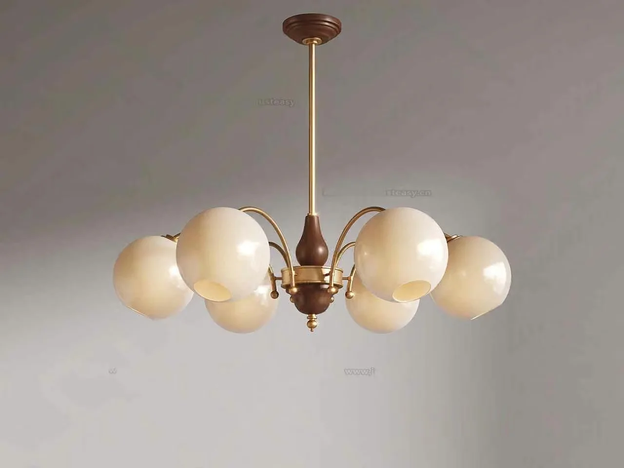 Gold Light Fixture 3D Model – 8059 – VRAY Render