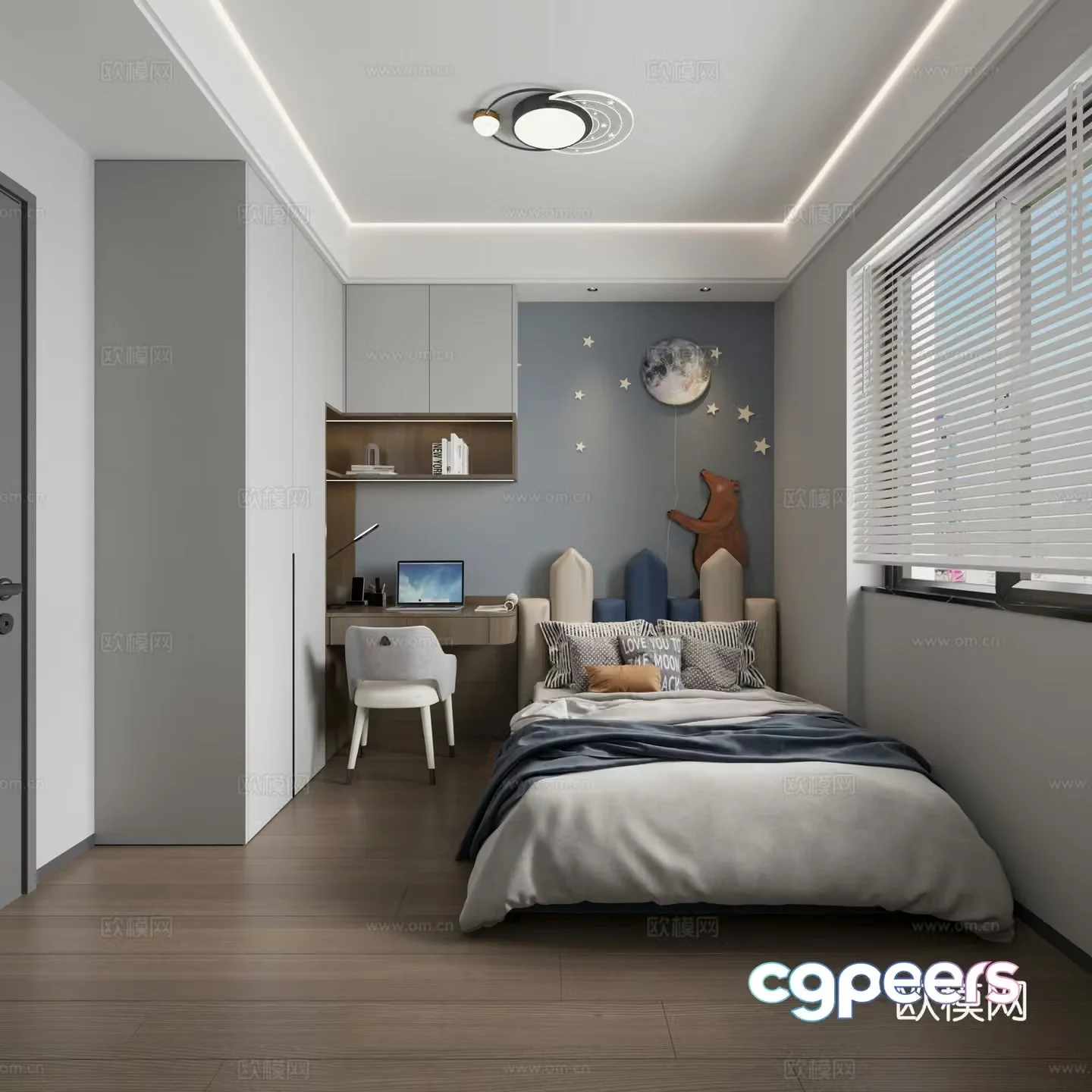 Modern children’s room boy’s room 3d model