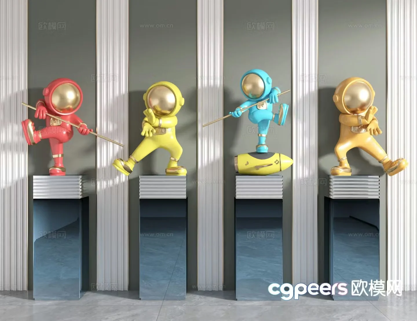 Kaws trendy sculpture 3d model