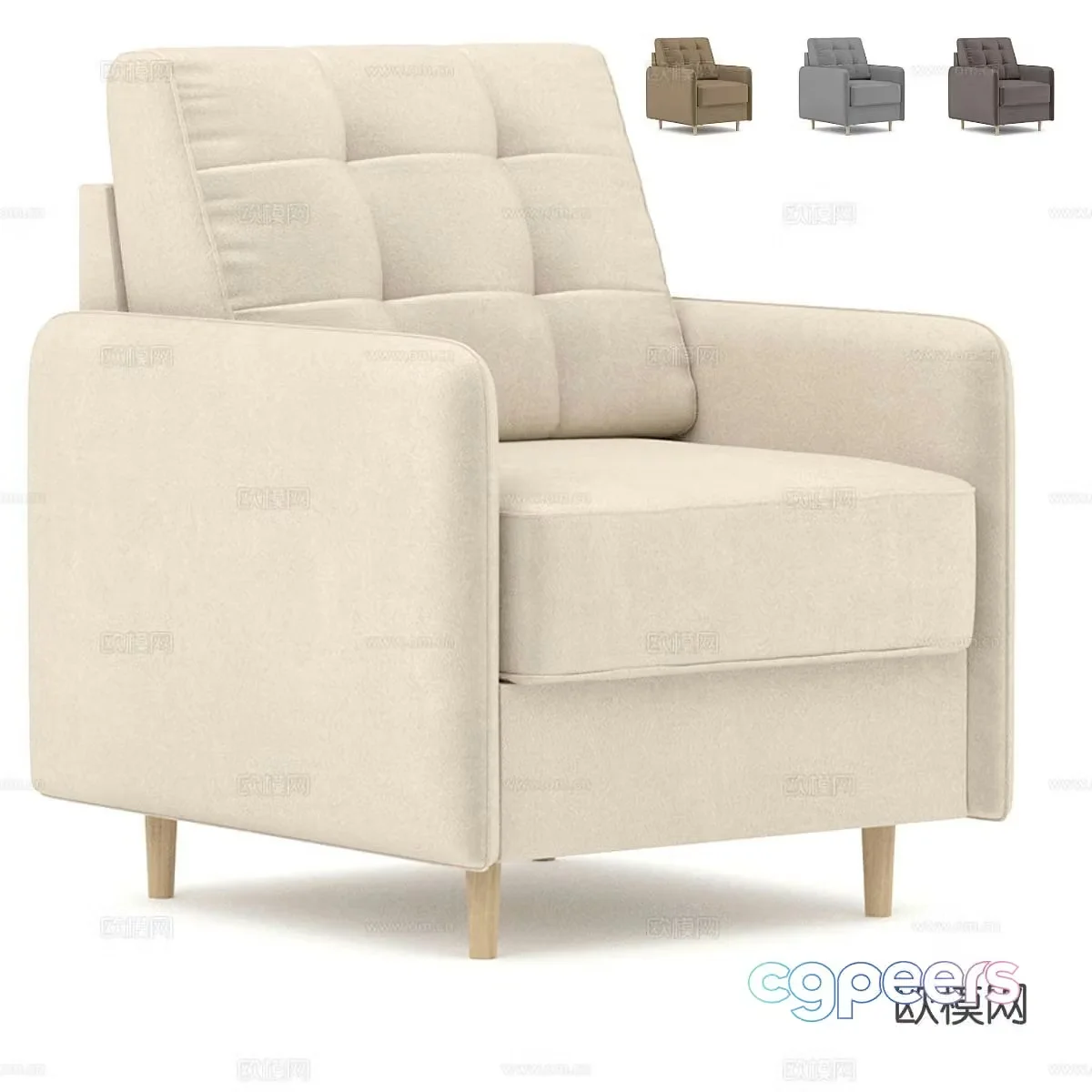 Single sofa arm sofa 3d model