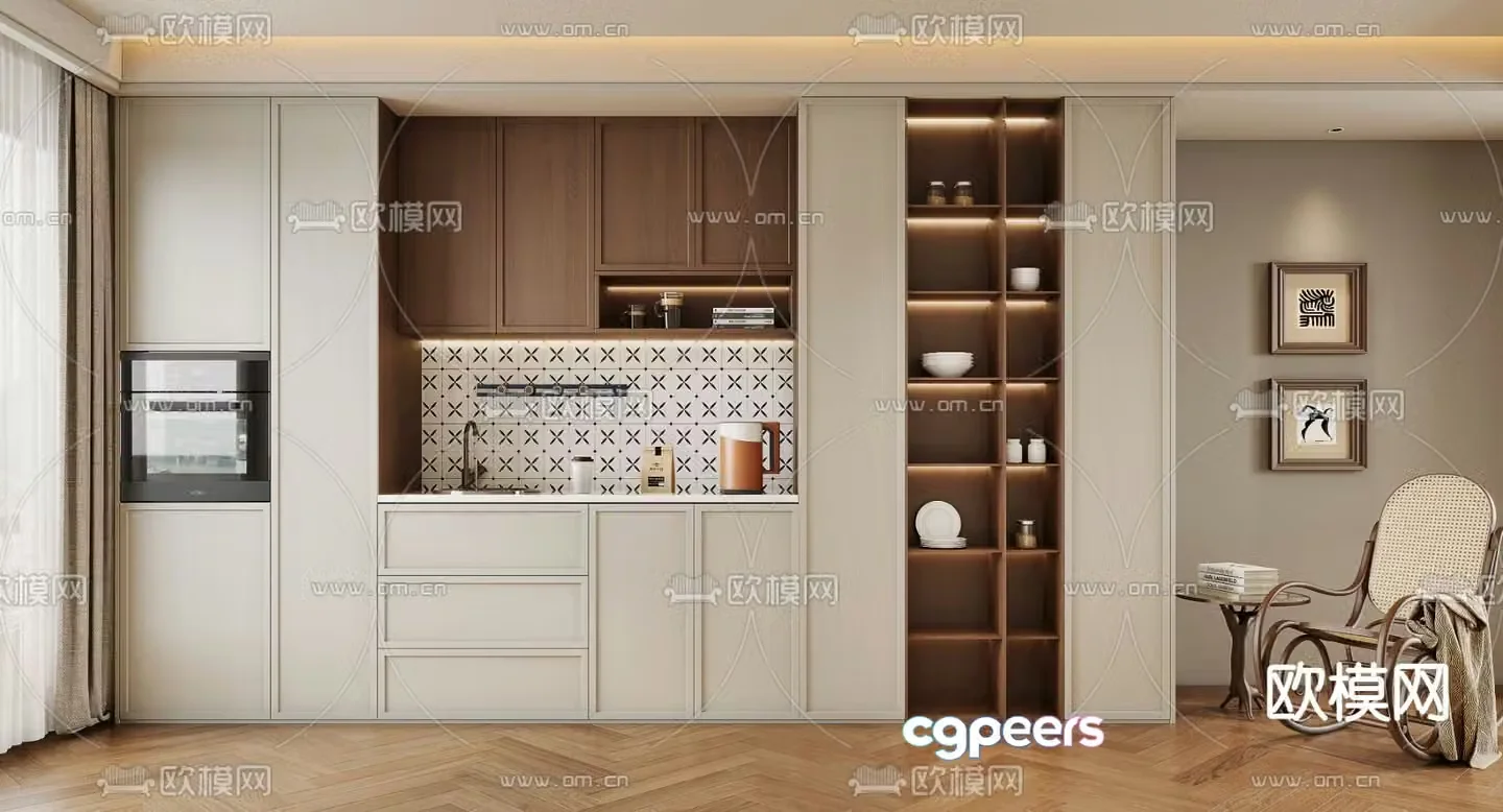Medieval style wine cabinet multifunctional wine cabinet sideboard 3D model