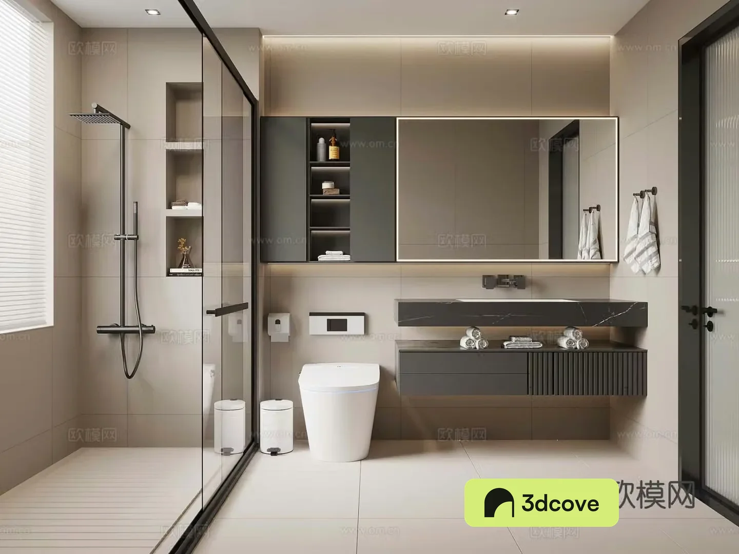Modern bathroom cabinet toilet