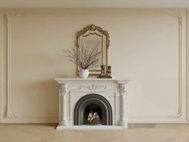 A White Marble Fireplace 3D Model – 4139 – VRAY Render