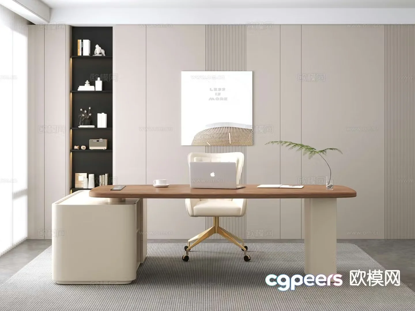 Modern office desk executive desk 3d model