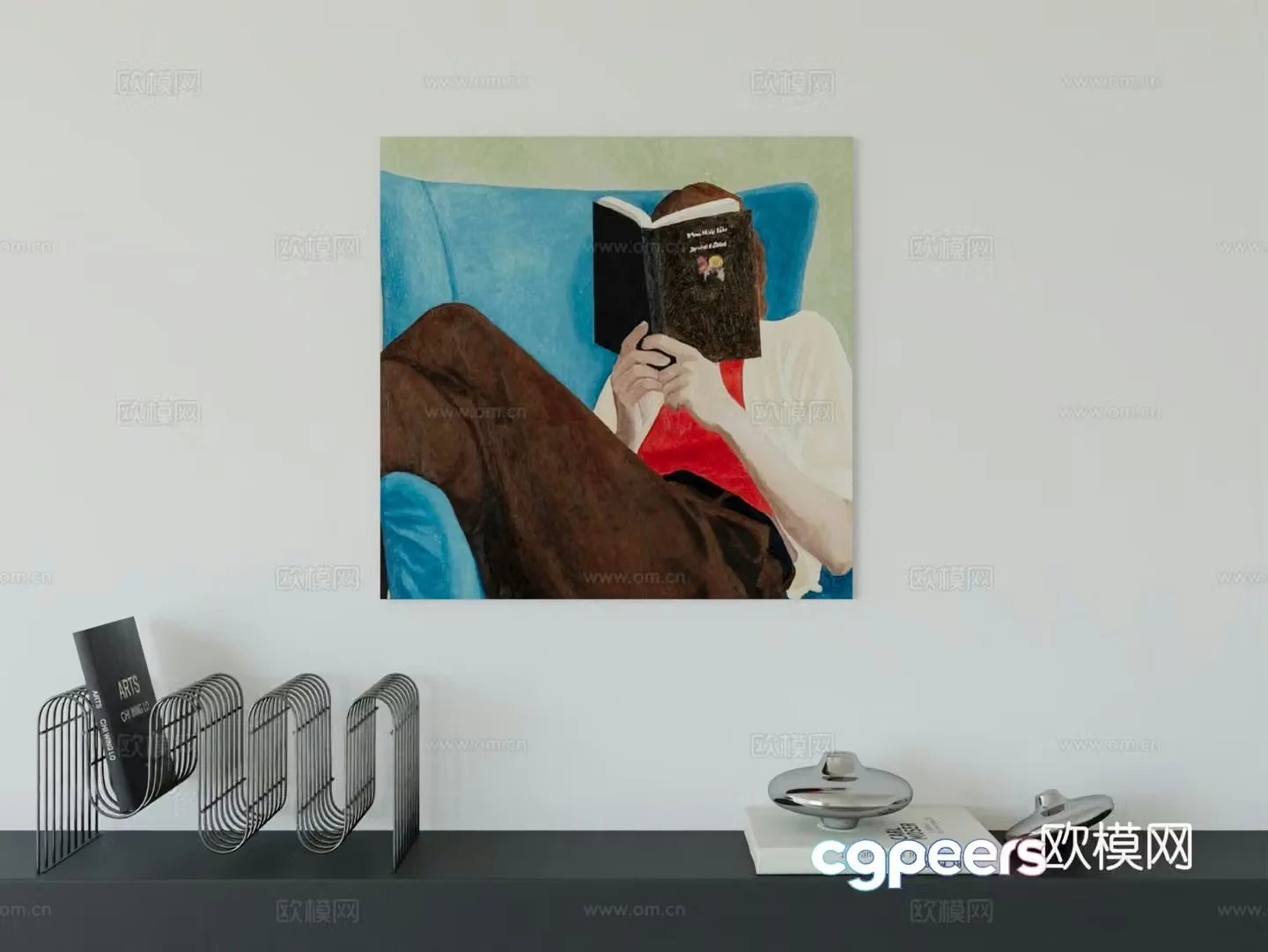 Modern minimalist hanging painting Bauhaus art hanging painting 3d model