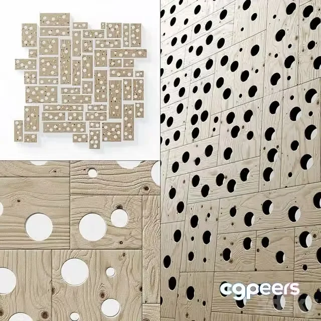 3ds Max Free – Panel wood board hole n1 Panel from wooden boards with hole # 1