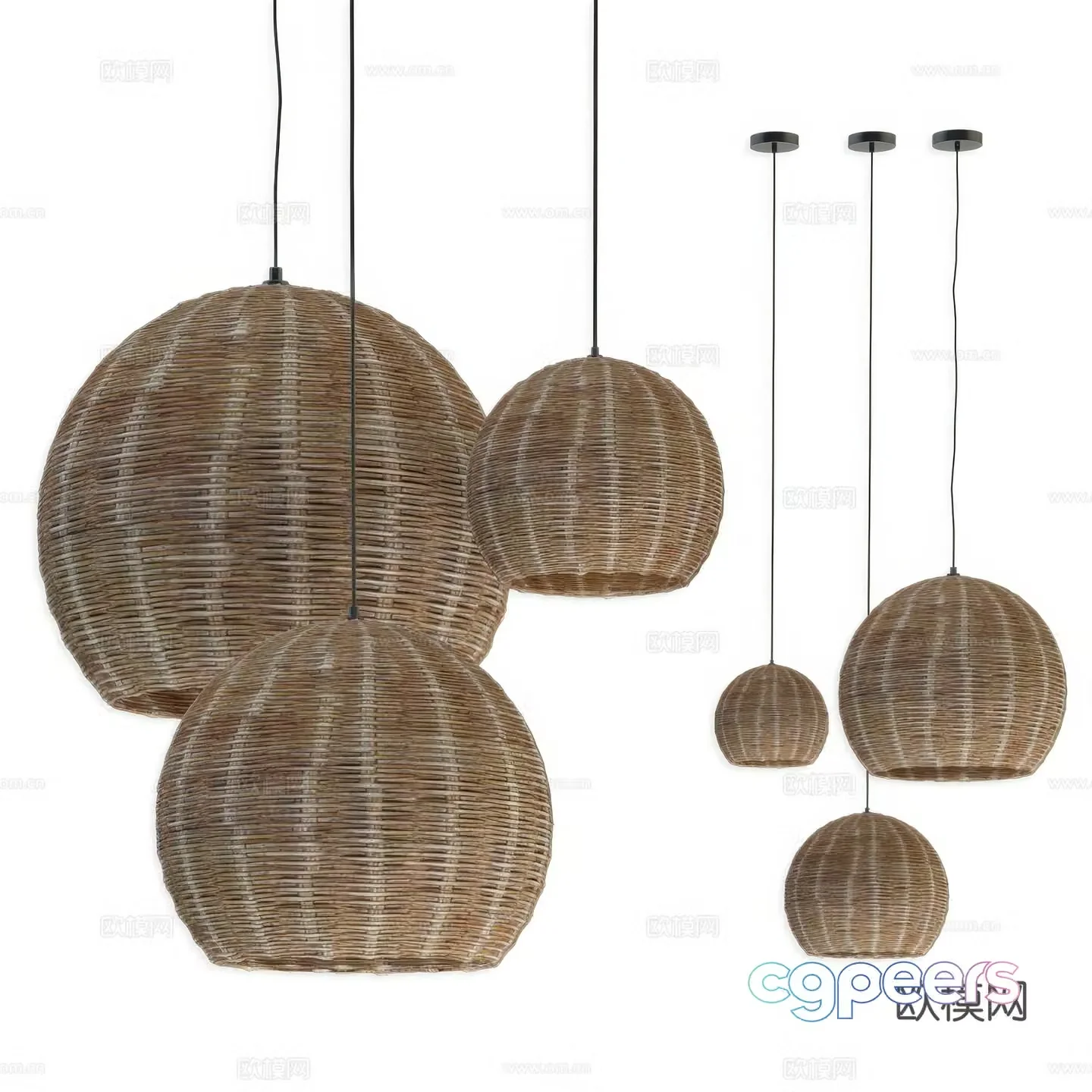 New Chinese style wasabi decorative chandelier 3D model