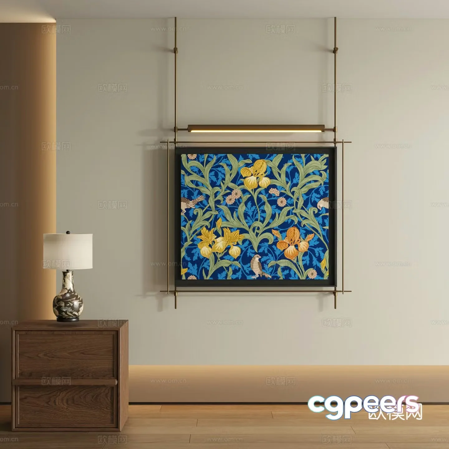 Modern boom decorative painting 3d model