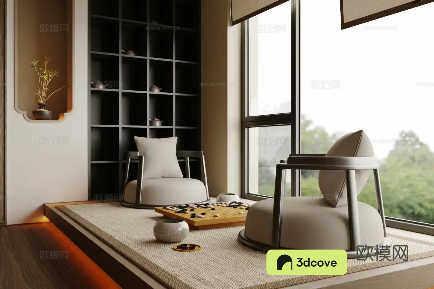 New Chinese style leisure tables and chairs Entertainment room Go tables and chairs Tatami Go tables and chairs Go board
