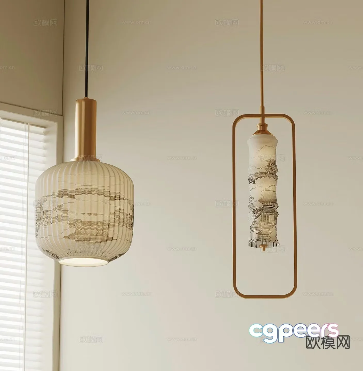 New Chinese style chandelier 3d model