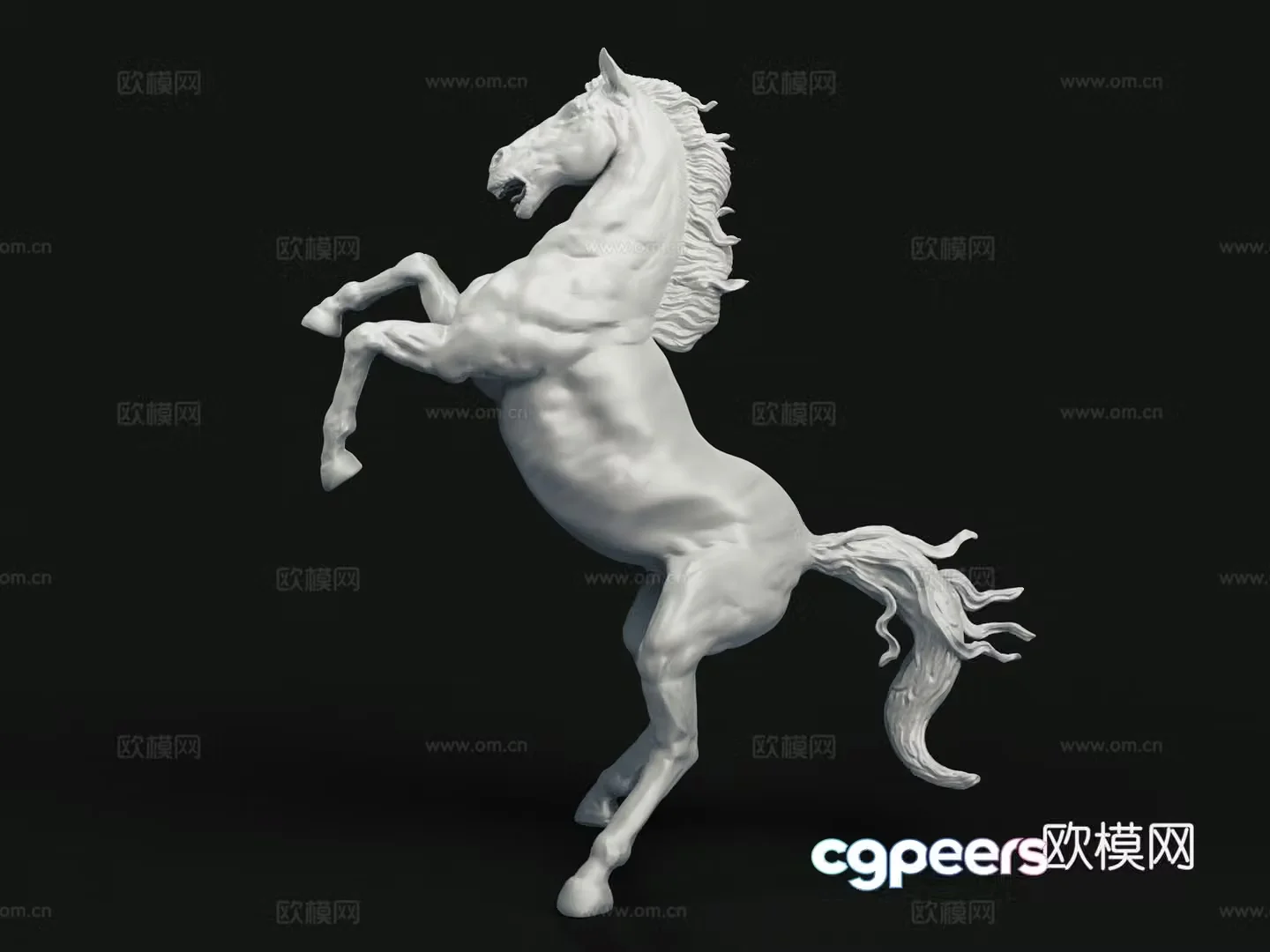 Horse galloping horse sculpture 3d model