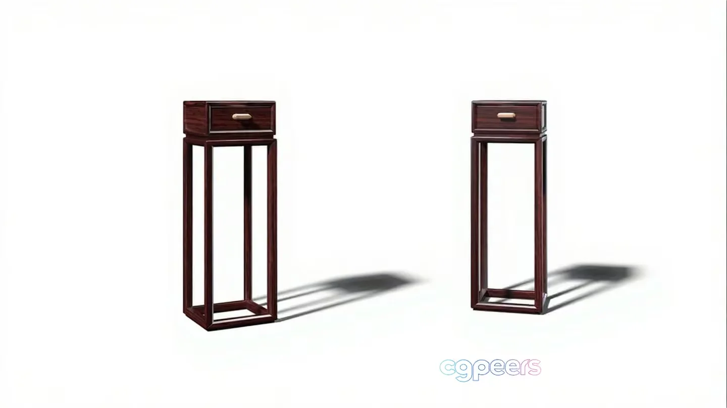 Two Wooden Nightstands 3D Model – 5689 – VRAY Render