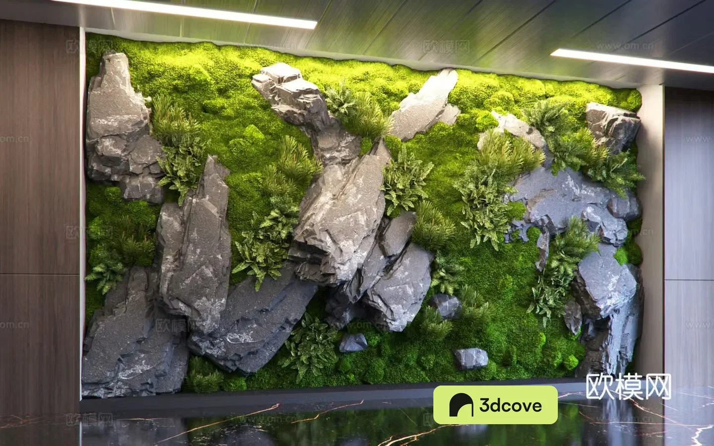Modern interior wall landscaping