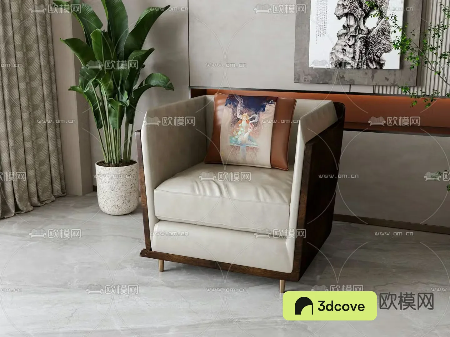 New Chinese style single sofa