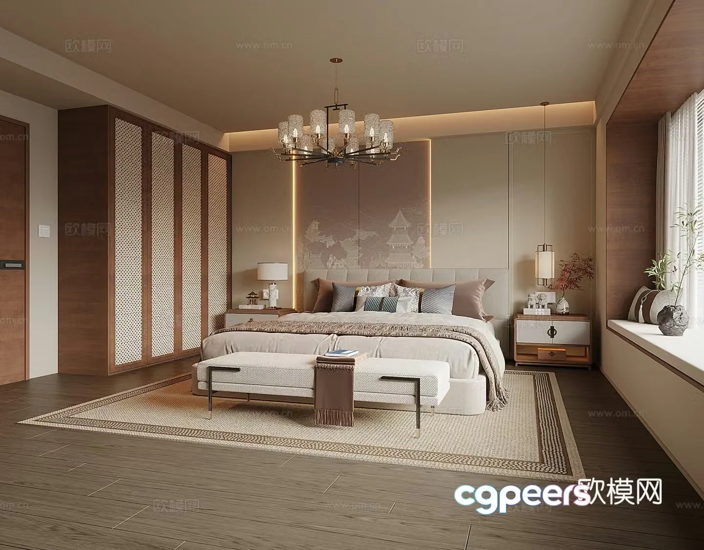 Song style home bedroom 3d model