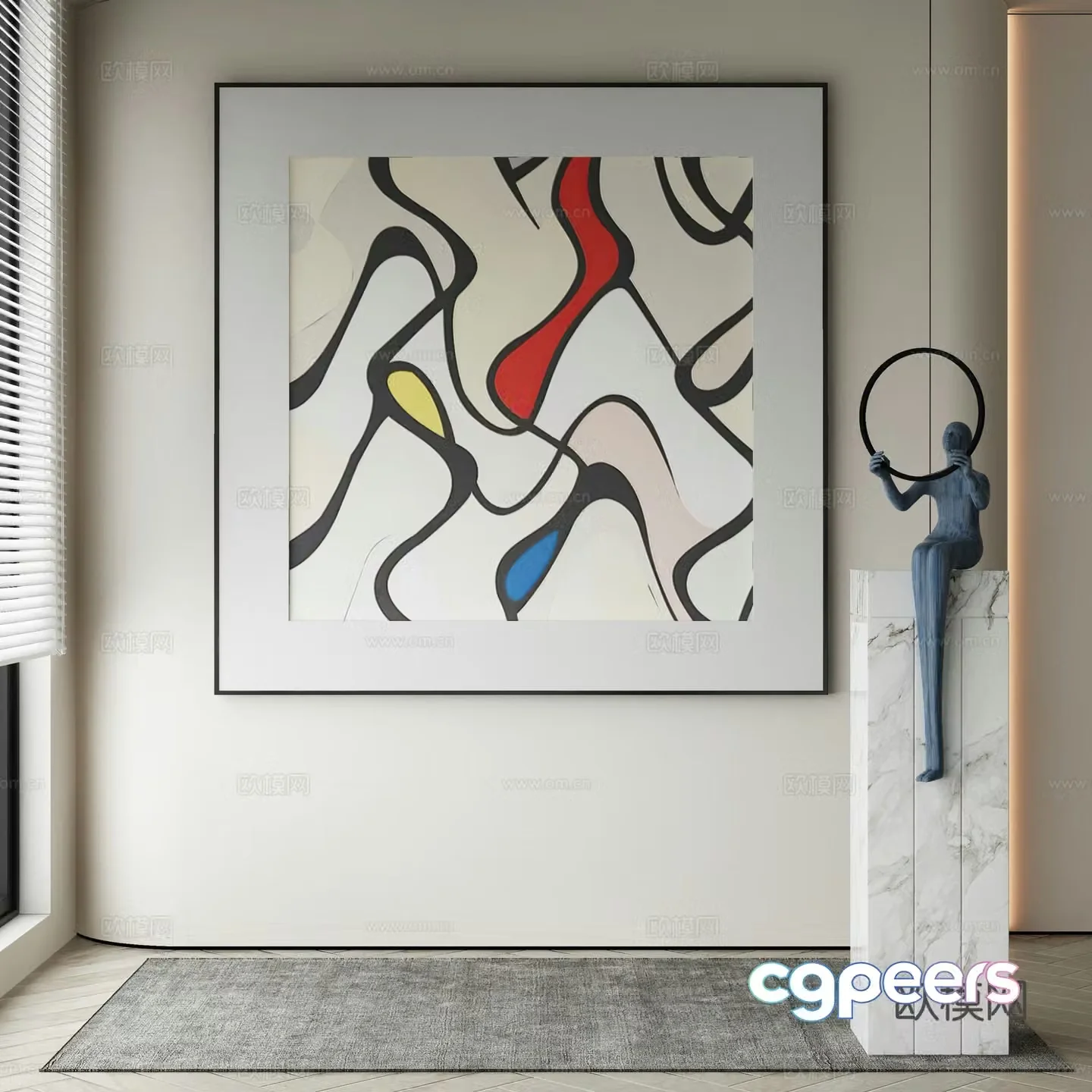 Modern decorative painting 3d model